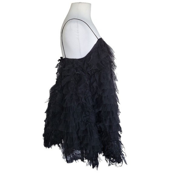 ASOS Black Ruffle Mini Dress - Picture 3 of 11